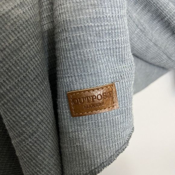 Outpost Maker Henley Mens Large Short Sleeve Gray Cotton W/ Buttons Logo NWOT - Picture 5 of 11